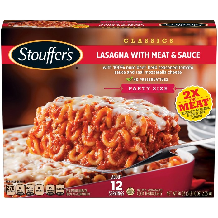 Nutrition facts stouffer's lasagna