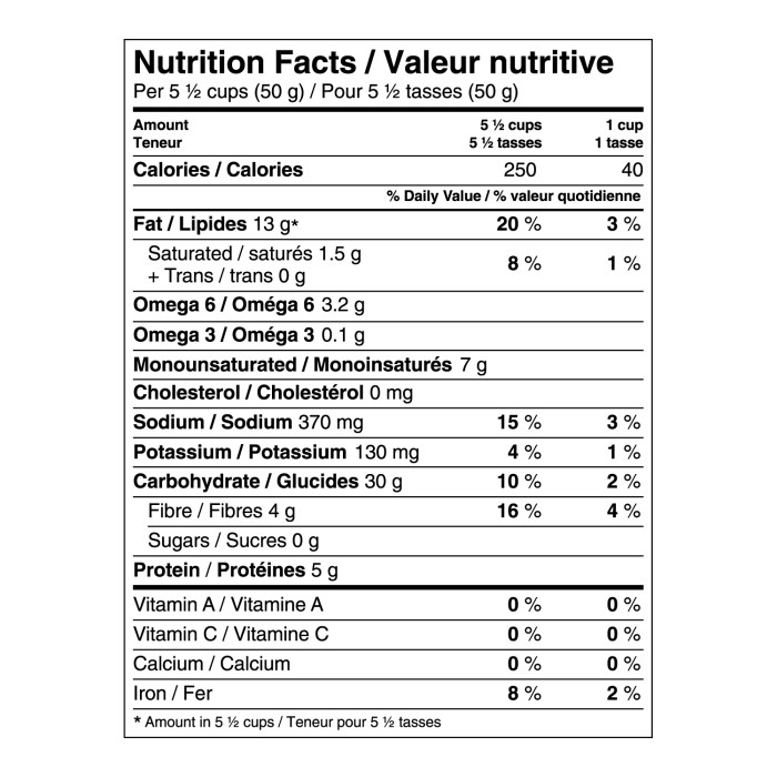 Orville redenbacher simply salted popcorn nutrition facts