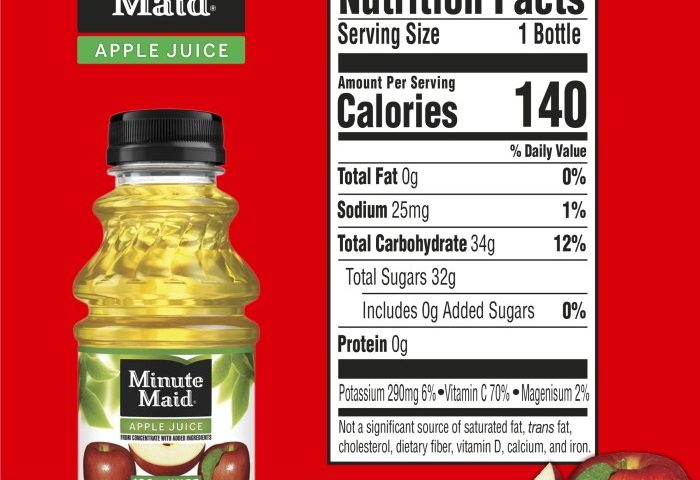 Minute maid apple juice nutrition facts