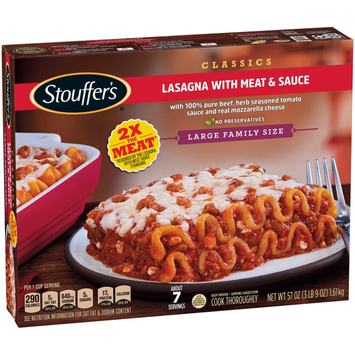 Nutrition facts stouffer's lasagna